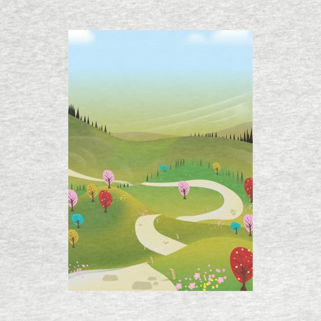 Cartoon road landscape by nickemporium1